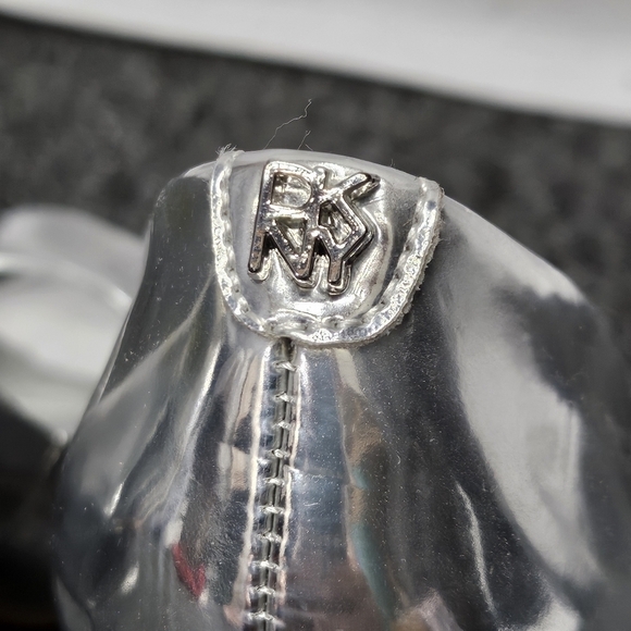 DKNY Peek A Boo Square Toe Metallic Reflective 4in Heel Pumps Size 5.5 - Picture 7 of 9